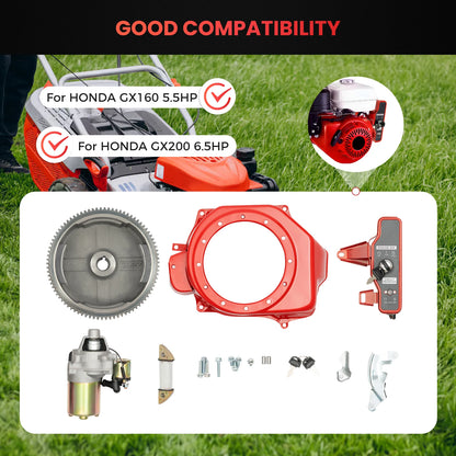 Kit Démarrage Électrique – Volant Moteur + Démarreur + Boîtier Clé pour Honda GX160 GX200 GX340 GX390