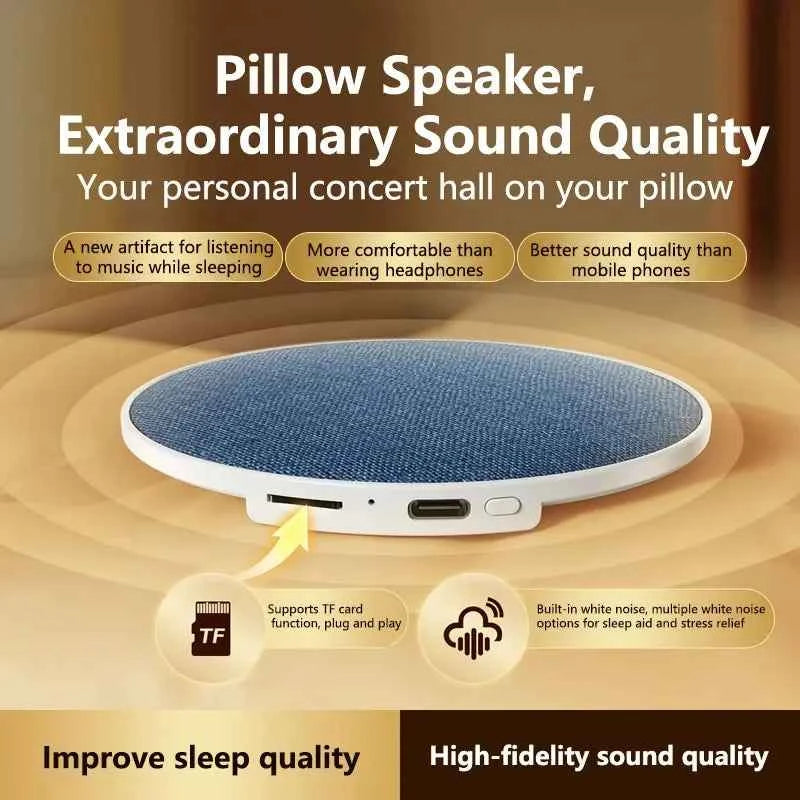 Enceinte Sous-Oreiller Bluetooth 5.4 – Son HiFi Privé, Aide au Sommeil, 360°