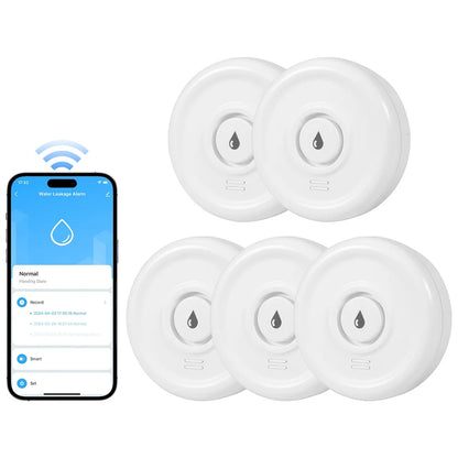 Détecteur de Fuite d'Eau WiFi Fuers – Alarme 100dB, Alerte Smartphone, Compatible Tuya/Smart Life