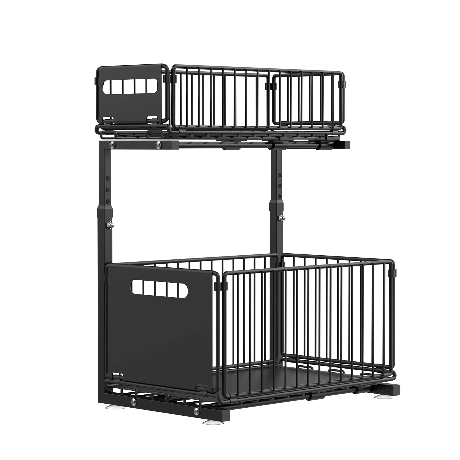 Organiseur Coulissant 2 Niveaux – Rangement Réglable Sous Évier Cuisine & Salle de Bain