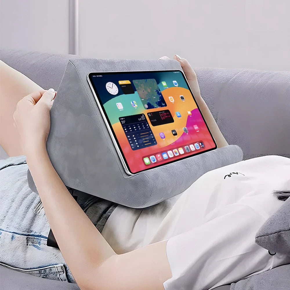 Support de tablette en mousse avec coussin pour iPad, Samsung, Huawei et Xiaomi, support pour téléphone portable, support de lecture multi-angles 