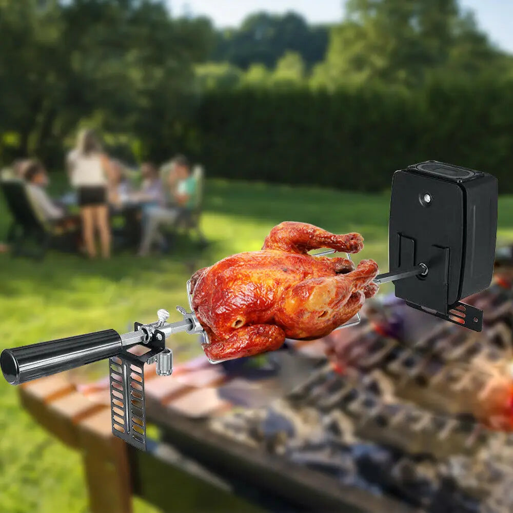 Kit Rôtissoire Électrique BBQ 120cm - Broche Rotative Barbecue Extérieur Grill