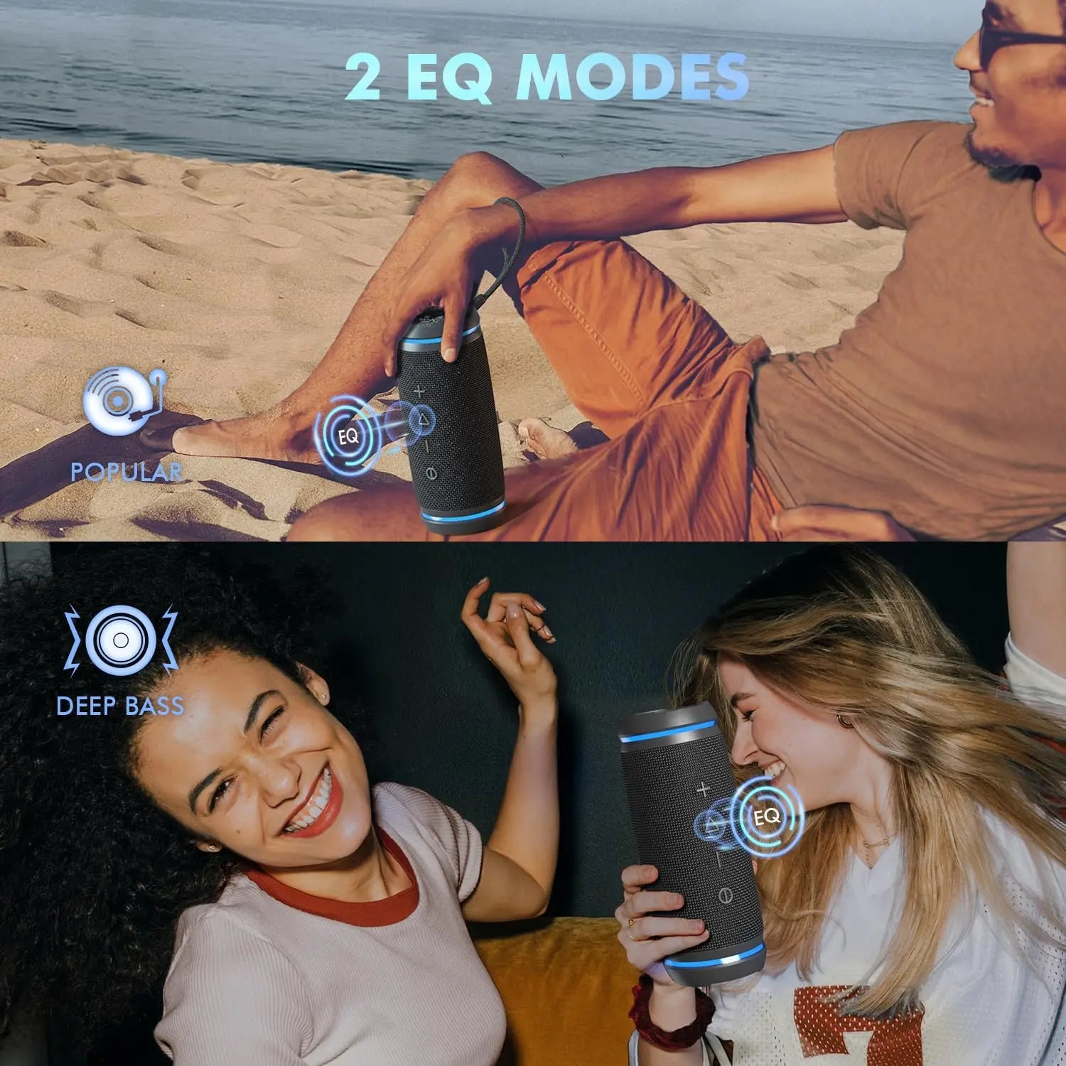 Enceinte Bluetooth W-KING BT226 36W - Son 360° Hi-Fi, IPX6 Waterproof, 24H Autonomie