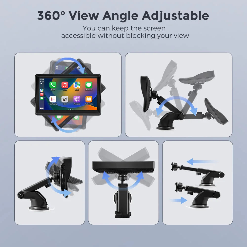 Autoradio Portable 7" Tactile CarPlay Android Auto - Bluetooth FM - Gearelec