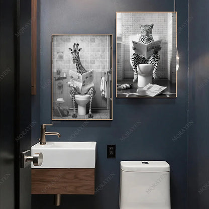 Affiche Humour Alpaga aux Toilettes 