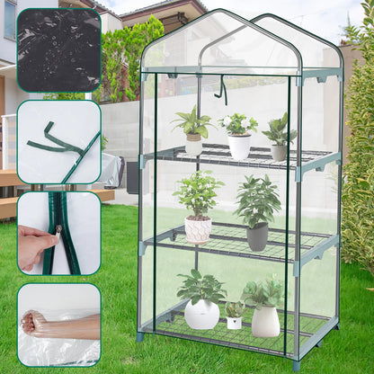 Housse de Serre de Jardin Transparente PVC – Imperméable, Anti-UV, Double Fermeture Éclair | 2 Tailles