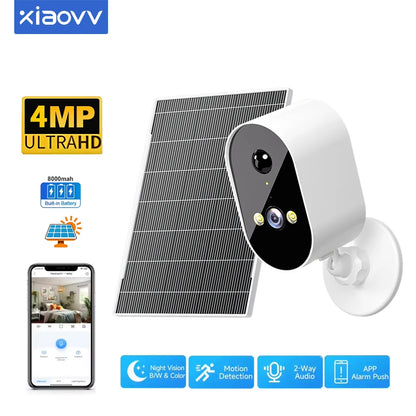 Caméra de Surveillance Solaire WiFi Extérieure 1080p – Alarme Automatique, Vision Nocturne & Application Mobile