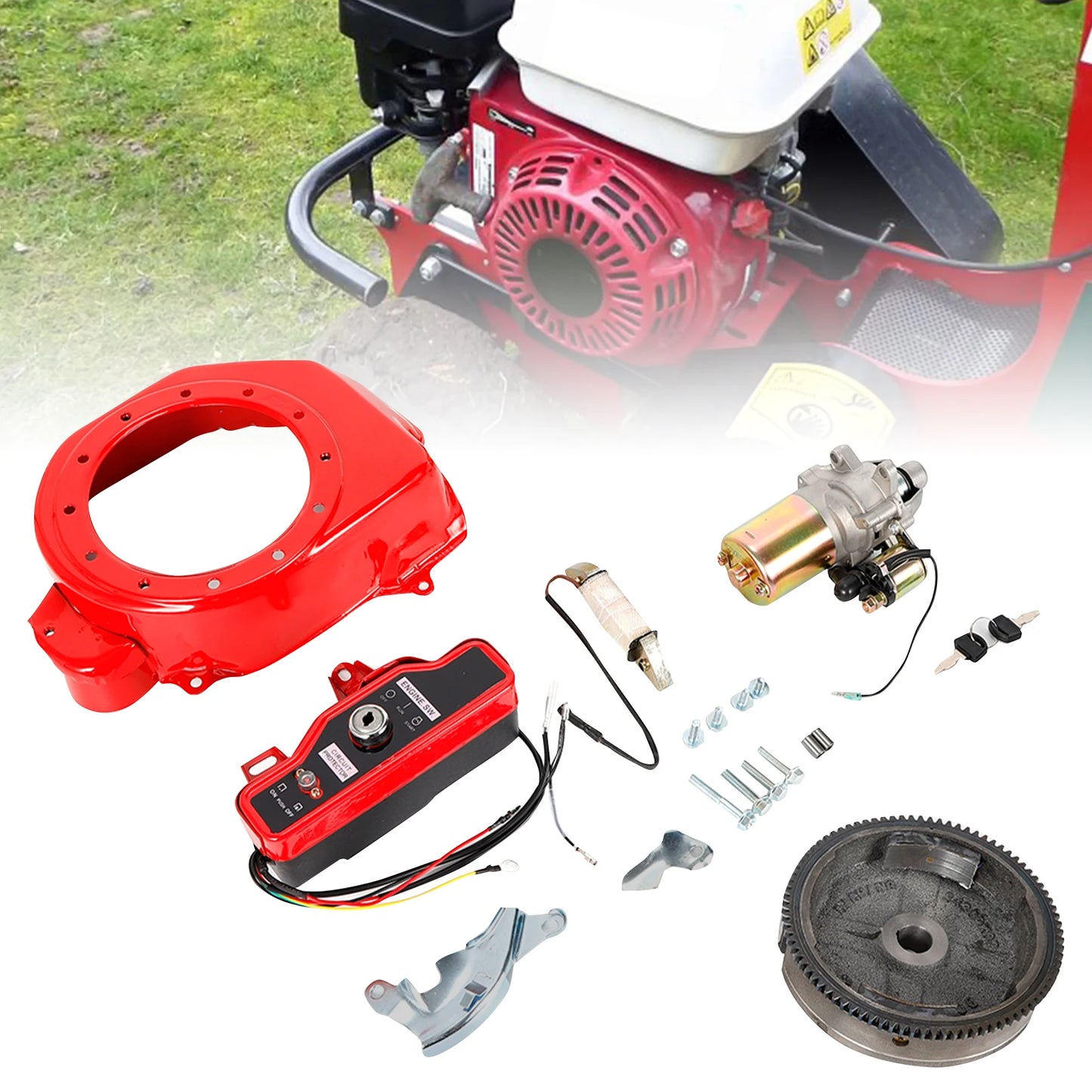 Kit Démarrage Électrique – Volant Moteur + Démarreur + Boîtier Clé pour Honda GX160 GX200 GX340 GX390