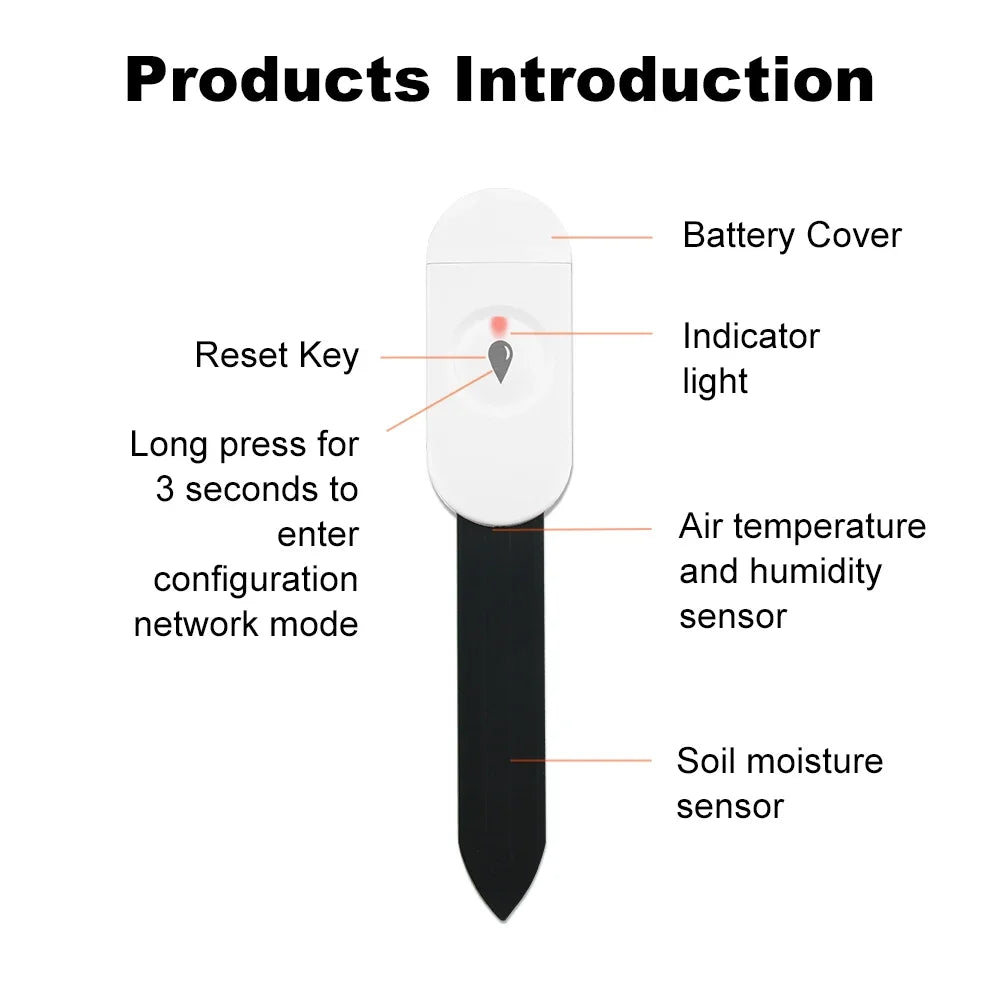 Capteur d'Humidité du Sol ZigBee Tuya – Température & Humidité | Jardin Connecté