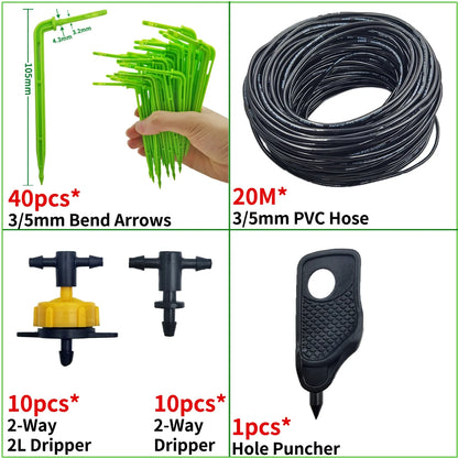 Kit d’Irrigation Goutte-à-Goutte 2 ou 4 Voies – Flèches Drip 3/5mm pour Pot, Jardin et Serre