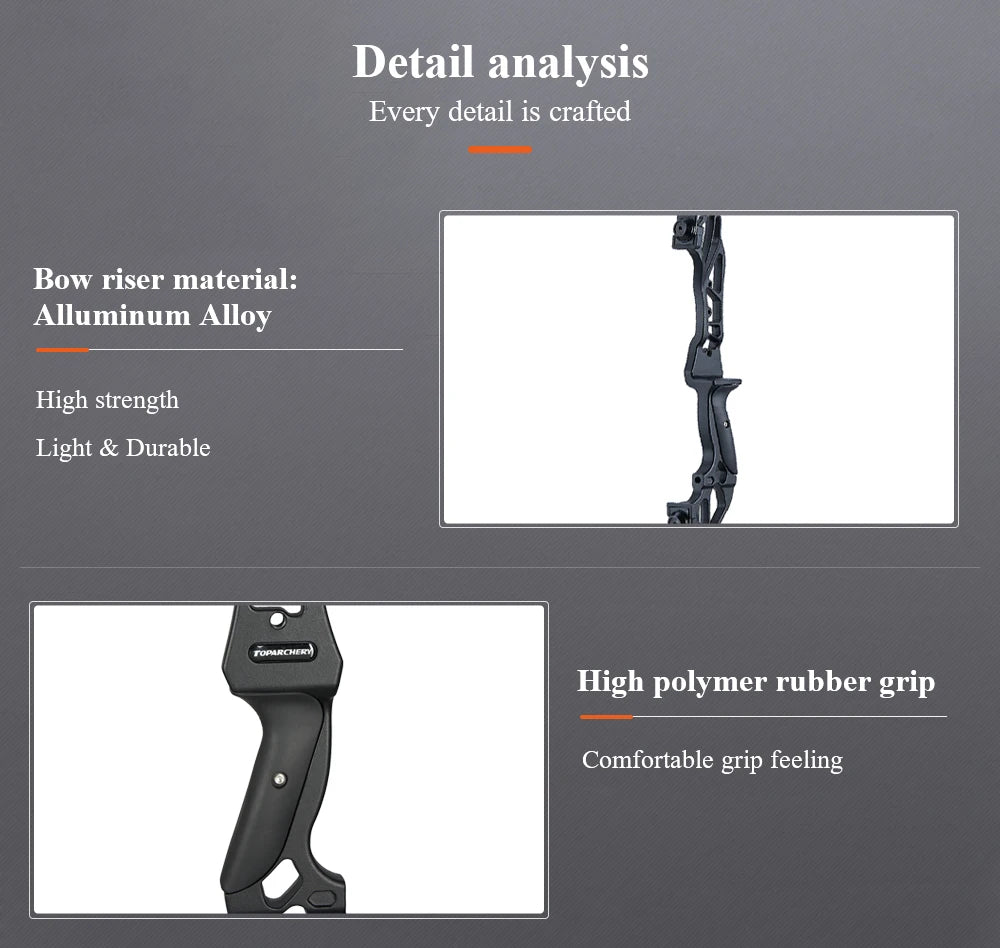 Arc Recurve Tir à l'Arc 20-50lbs Démontable avec Flèches Carbone Carquois Cible Entraînement