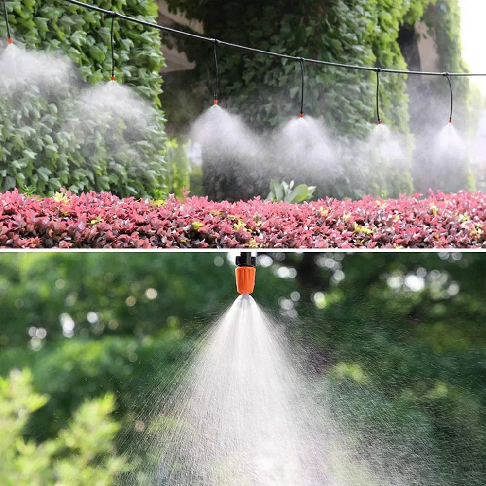 Kit de Brumisation et Irrigation par Aspersion – Tuyau PE 4/7mm, 5m à 20m, Arrosage Automatique Jardin