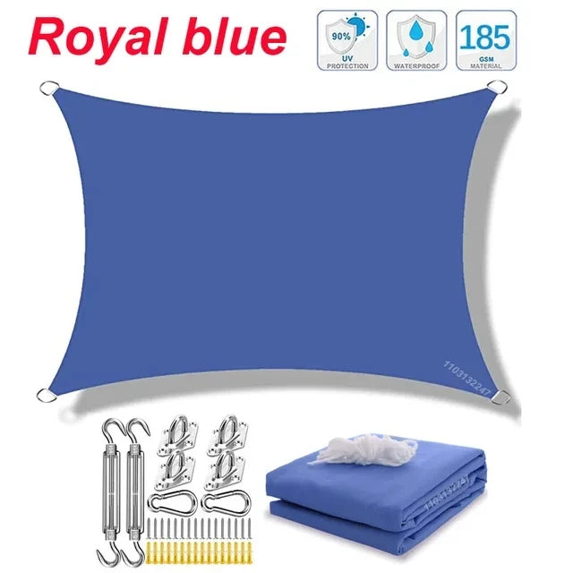 Voile d'Ombrage Rectangulaire Imperméable Oxford 300D – Protection UV 85-98% – Terrasse, Jardin, Piscine, Balcon, Carport – 20 Couleurs & 12 Tailles
