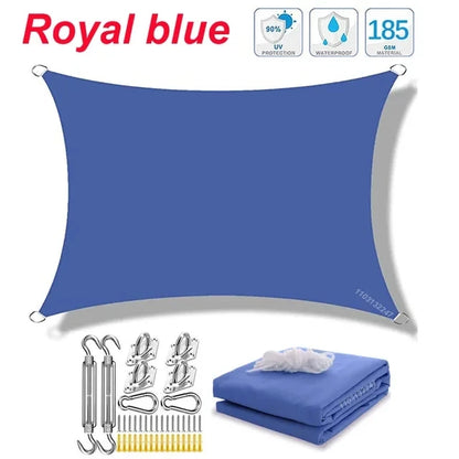 Voile d'Ombrage Rectangulaire Imperméable Oxford 300D – Protection UV 85-98% – Terrasse, Jardin, Piscine, Balcon, Carport – 20 Couleurs & 12 Tailles