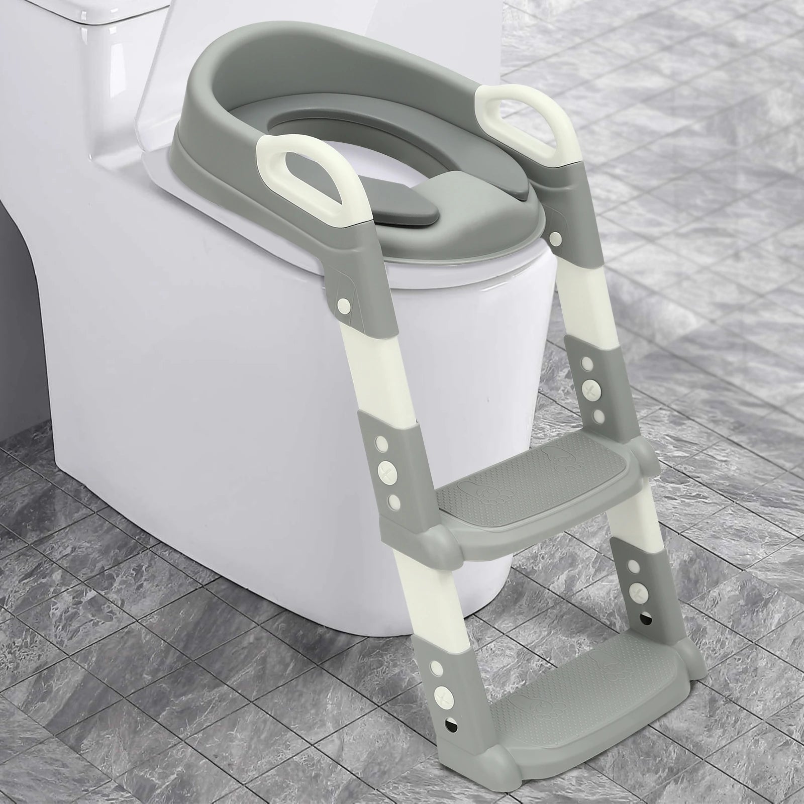 Réducteur de Toilette avec Marches pour Enfants 2-7 ans - Siège Pot Pliable Ajustable