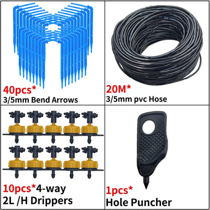 Kit d’Irrigation Goutte-à-Goutte 2 ou 4 Voies – Flèches Drip 3/5mm pour Pot, Jardin et Serre