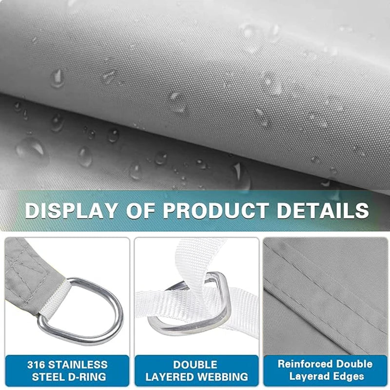 Voile d'Ombrage Rectangulaire Imperméable Oxford 300D – Protection UV 85-98% – Terrasse, Jardin, Piscine, Balcon, Carport – 20 Couleurs & 12 Tailles