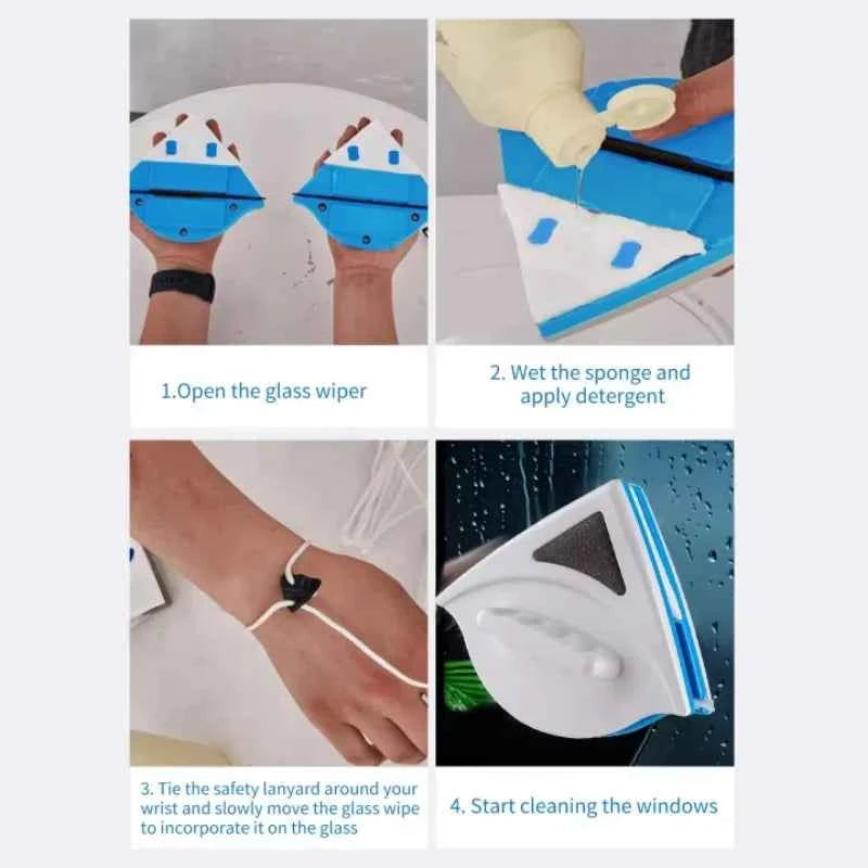 Lave-Vitre Magnétique Double Face - Nettoyeur de Fenêtres Professionnel