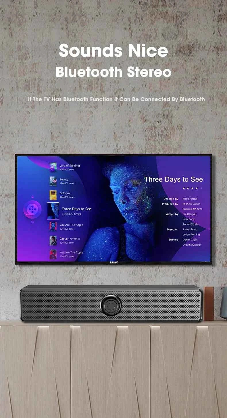 Enceinte PC Soundbar USB – Son Stéréo 3D, AUX & Bluetooth, TV / PC / Gaming