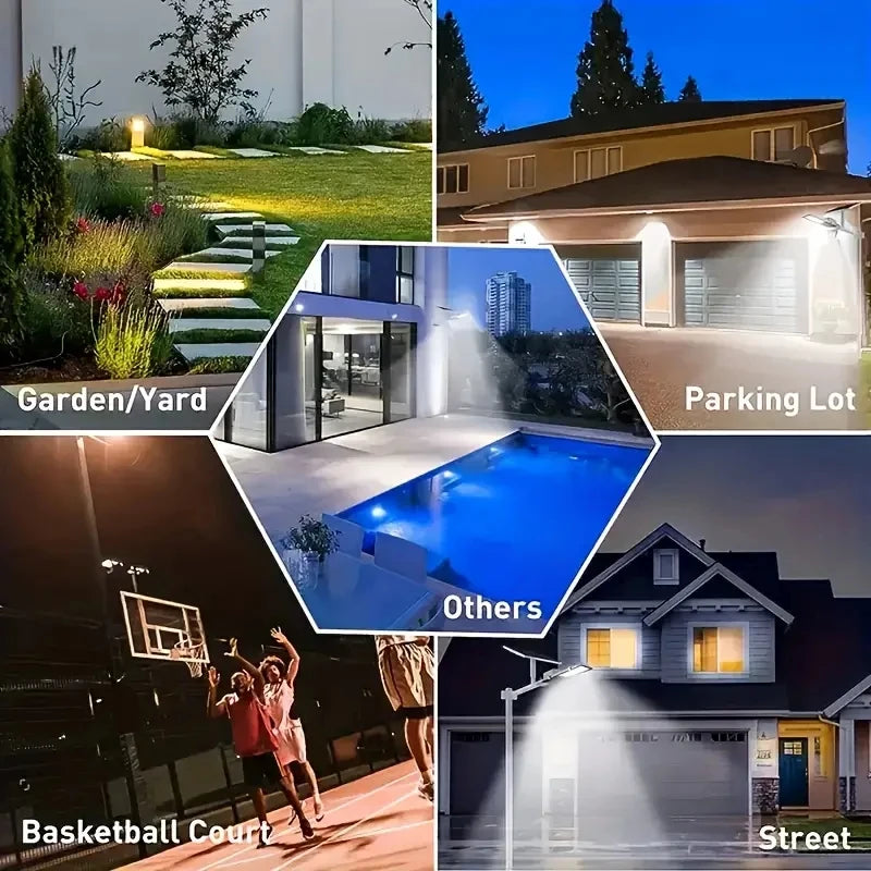 Lampadaire Solaire Extérieur 6000mAh – IP65, Télécommande, Détecteur de Mouvement