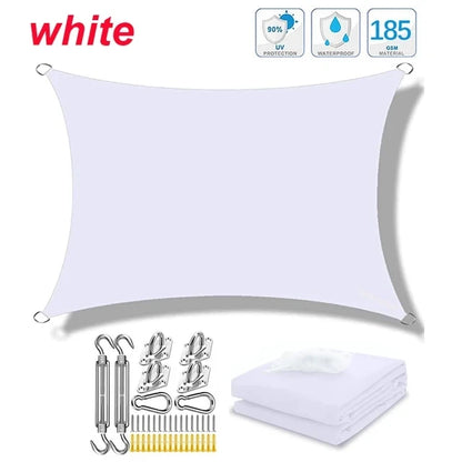 Voile d'Ombrage Rectangulaire Imperméable Oxford 300D – Protection UV 85-98% – Terrasse, Jardin, Piscine, Balcon, Carport – 20 Couleurs & 12 Tailles