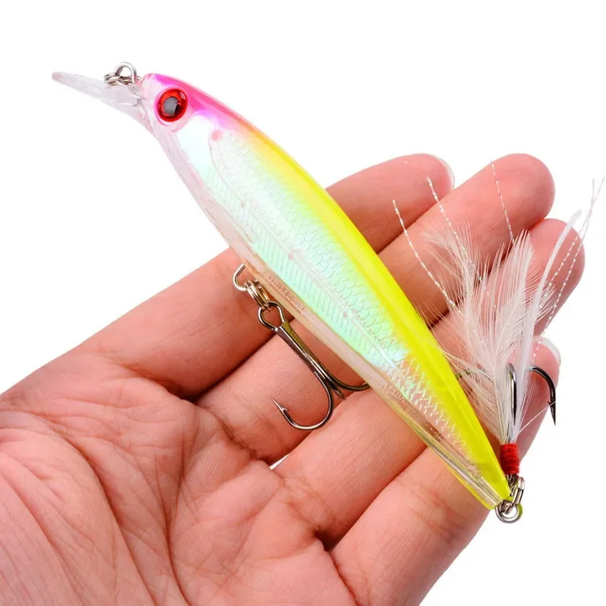 Leurre Pêche Minnow Laser 11cm 13g Poisson Nageur Crankbait Carnassier Brochet Perche Wobbler