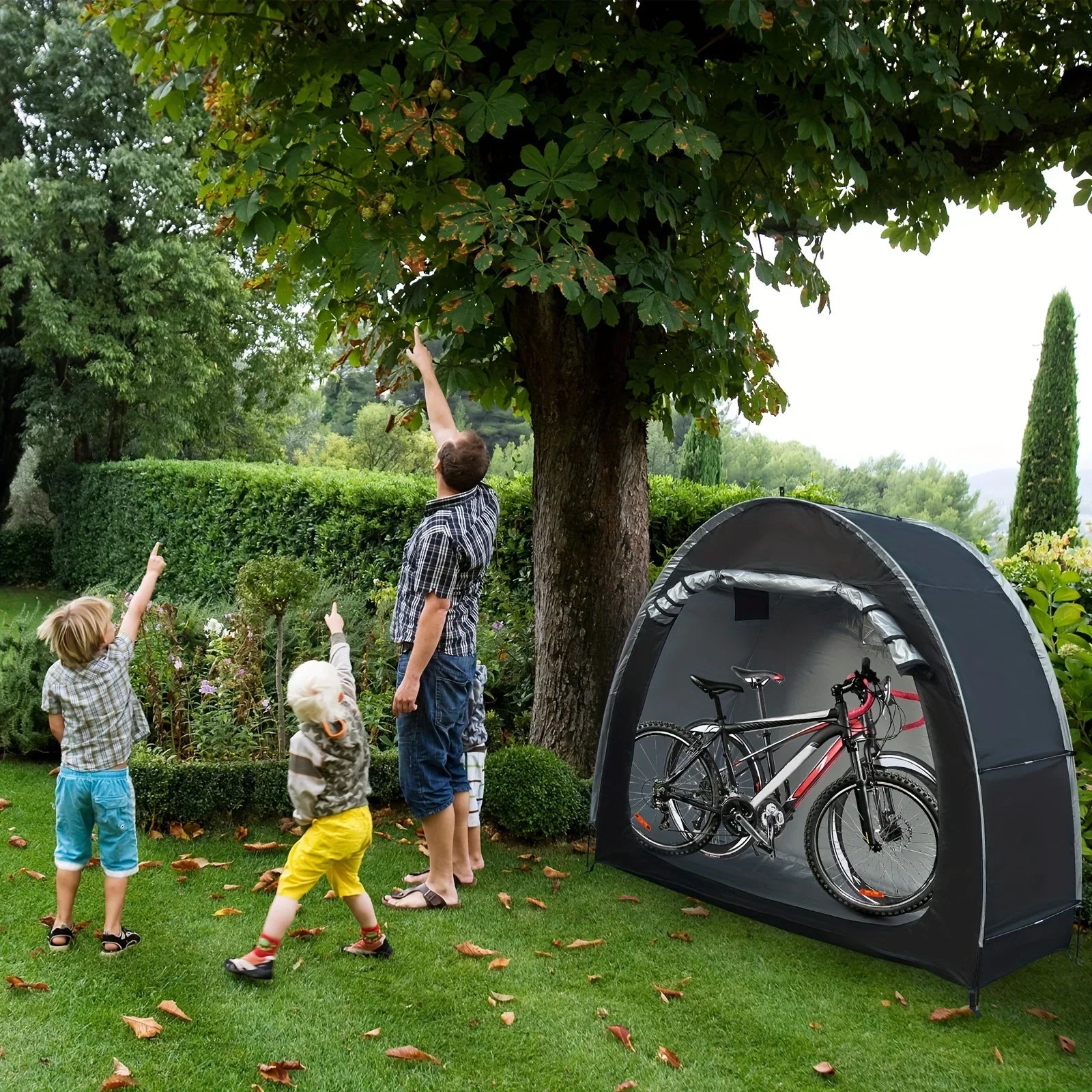 Abri Vélos Imperméable 1-4 Bikes - Garage Portable Pliable 198x81x163cm