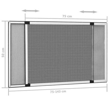 Moustiquaire Extensible pour Fenêtre vidaXL – Cadre Aluminium, (75-143)x50 cm, Sans Perçage