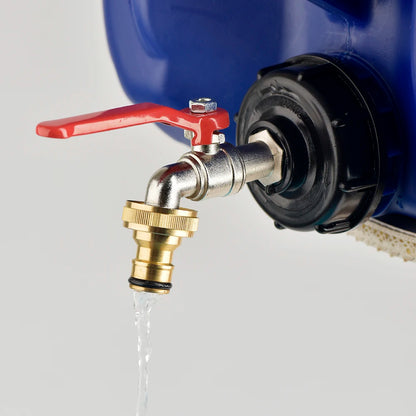 Adaptateur Robinet Cuve IBC S60×6 – Raccord Rapide 16mm Laiton/Alliage | Jardin & Maison