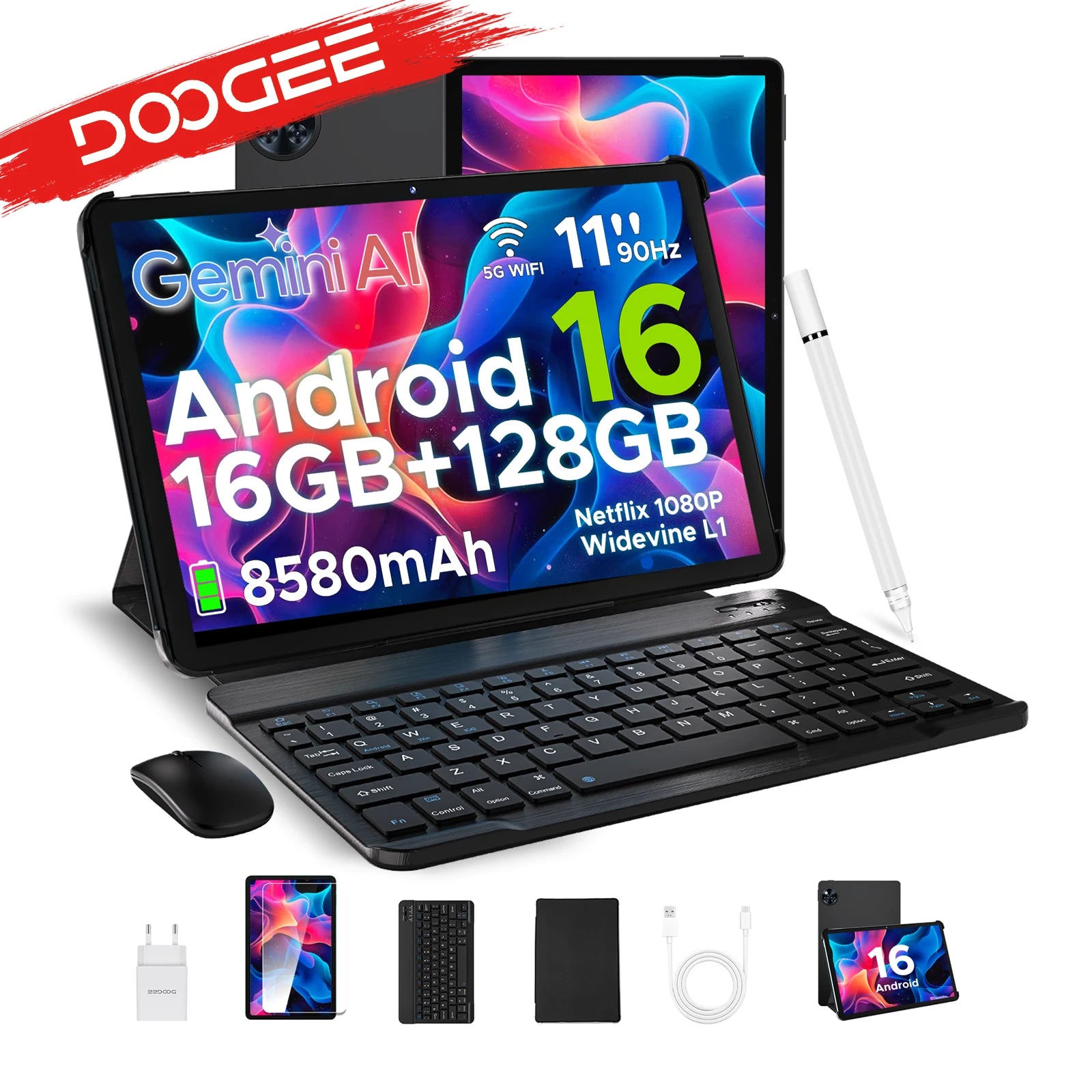 Tablette DOOGEE U11 11" Android 16 - 4GB+128GB - Écran 90Hz - Double Haut-Parleur - 8580mAh