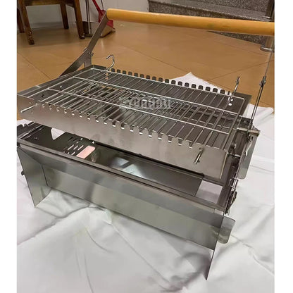 Barbecue à Charbon Rotatif avec Grille Retournable – Démontable | Jardin & Terrasse