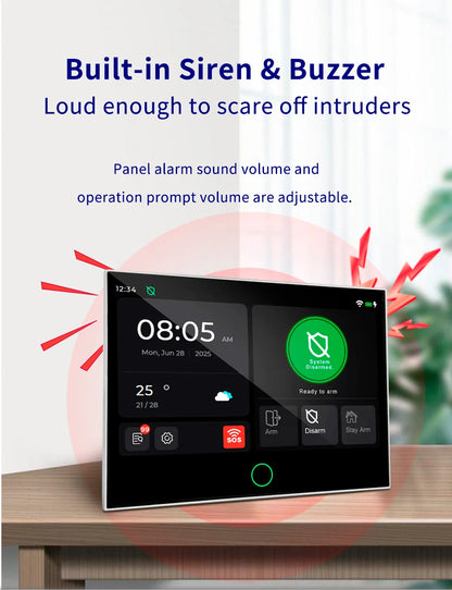 Alarme Maison KERUI G70 – Écran Tactile 7" IPS, 4G/WiFi/GSM, Compatible Tuya, Alexa & Google Home