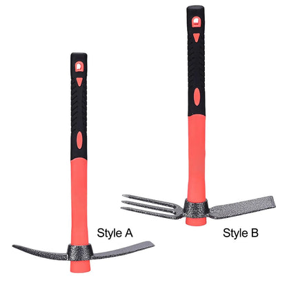 Houe de Jardinage Double Tête en Acier Carbone – Binage, Désherbage & Ameublissement du Sol (2 Styles)