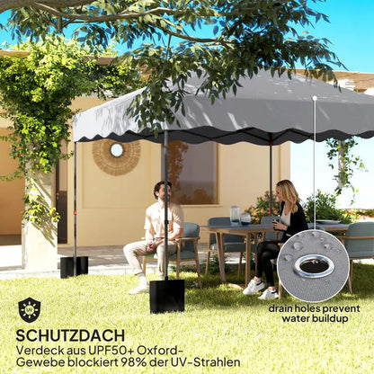 Gazebo Pop-Up 3x3m Hauteur Réglable – Tente de Jardin Oxford UPF50+ avec Sac de Transport | Gris Clair