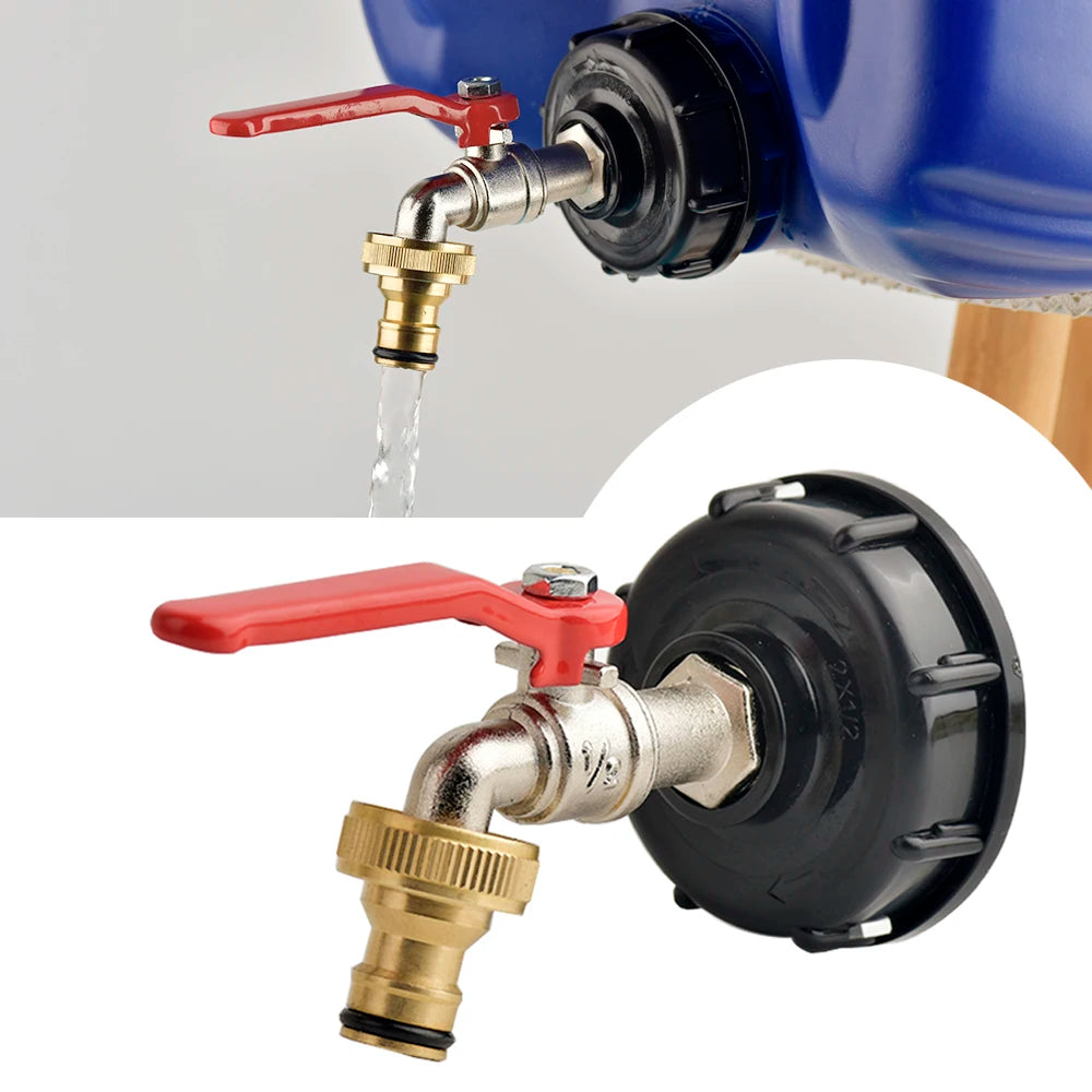 Adaptateur Robinet Cuve IBC S60×6 – Raccord Rapide 16mm Laiton/Alliage | Jardin & Maison