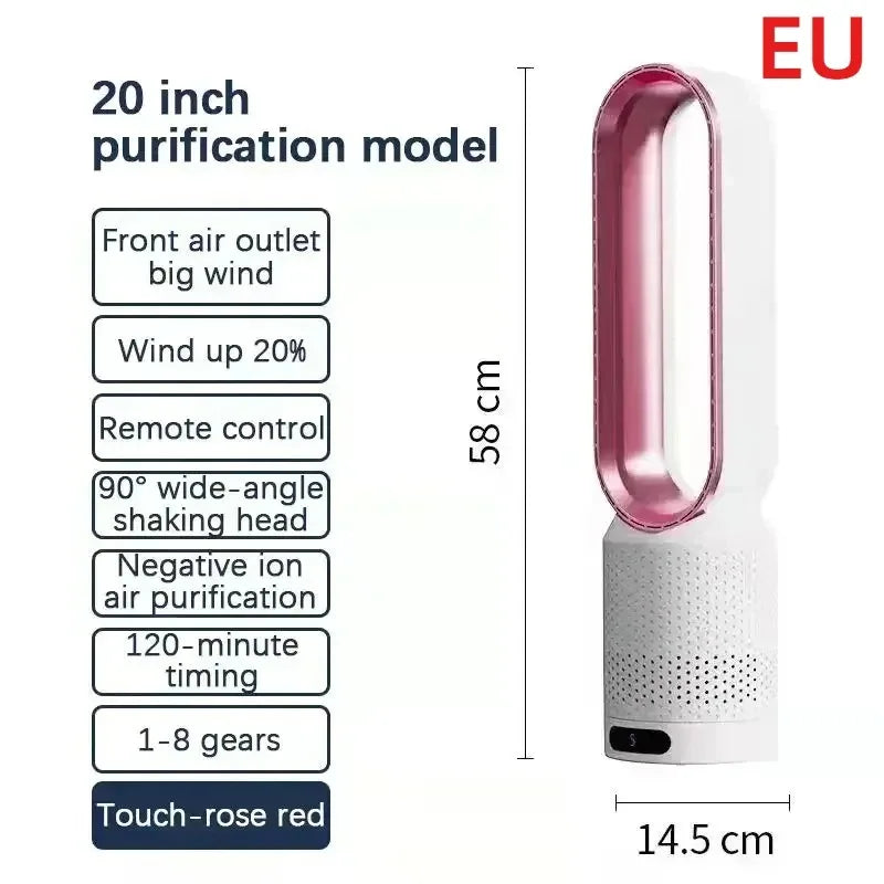 Ventilateur Colonne Sans Pale — Silencieux, Design & Sécurisé