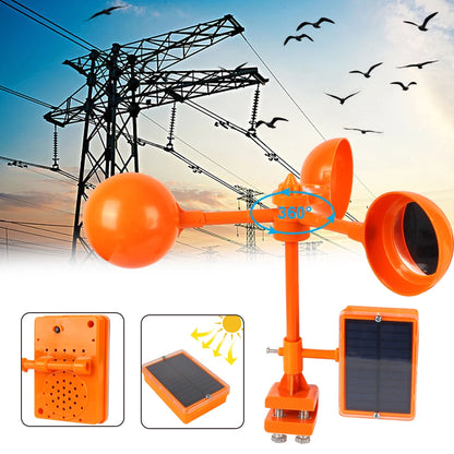 Répulsif Solaire Ultrasonique Anti-Oiseaux 360° – Rotatif, Étanche, Usage Extérieur