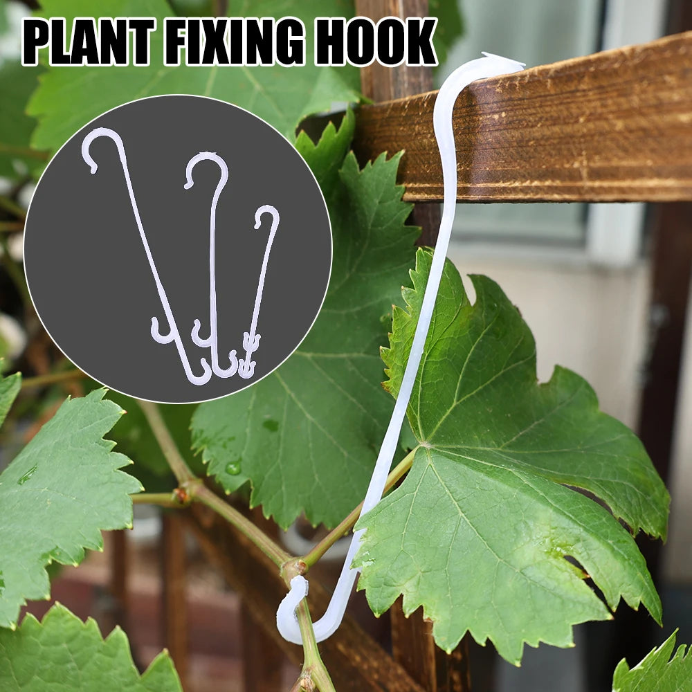 Crochets en J pour Plantes et Tomates – Attaches Réutilisables pour Treillage et Tuteurage (9,5 à 16 cm)