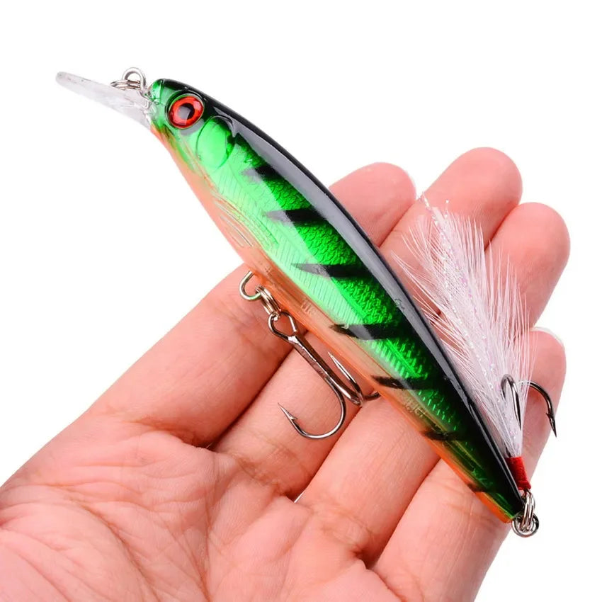 Leurre Pêche Minnow Laser 11cm 13g Poisson Nageur Crankbait Carnassier Brochet Perche Wobbler