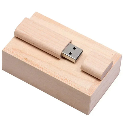 Clé USB en Bois Personnalisée – Logo Gratuit | 4 à 128 Go | Coffret Cadeau