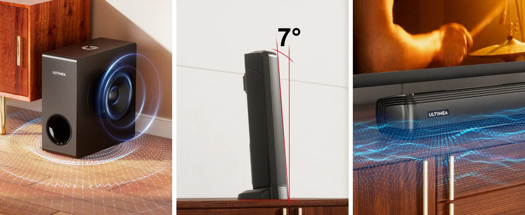 Barre de Son ULTIMEA 200W 4.1CH - Système Home Cinéma Bluetooth avec Subwoofer
