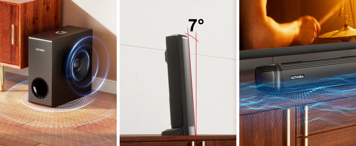 Barre de Son ULTIMEA 200W 4.1CH - Système Home Cinéma Bluetooth avec Subwoofer
