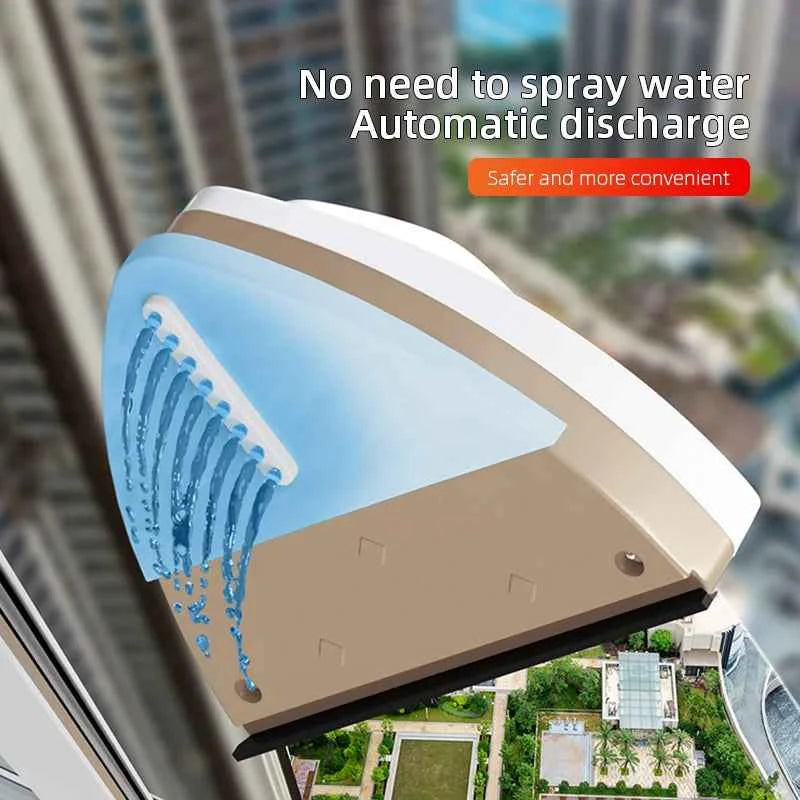 Lave-Vitre Magnétique Double Face - Nettoyeur de Vitres Professionnel avec Évacuation d'Eau