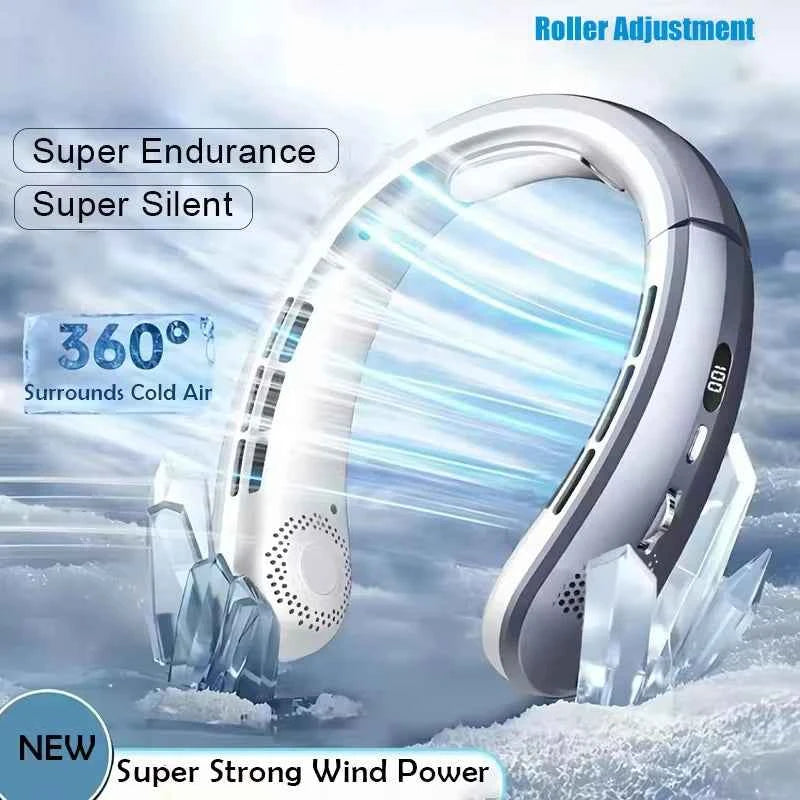 Ventilateur Tour de Cou USB 8000mAh – Sans Lames, Rechargeable, 100 Vitesses