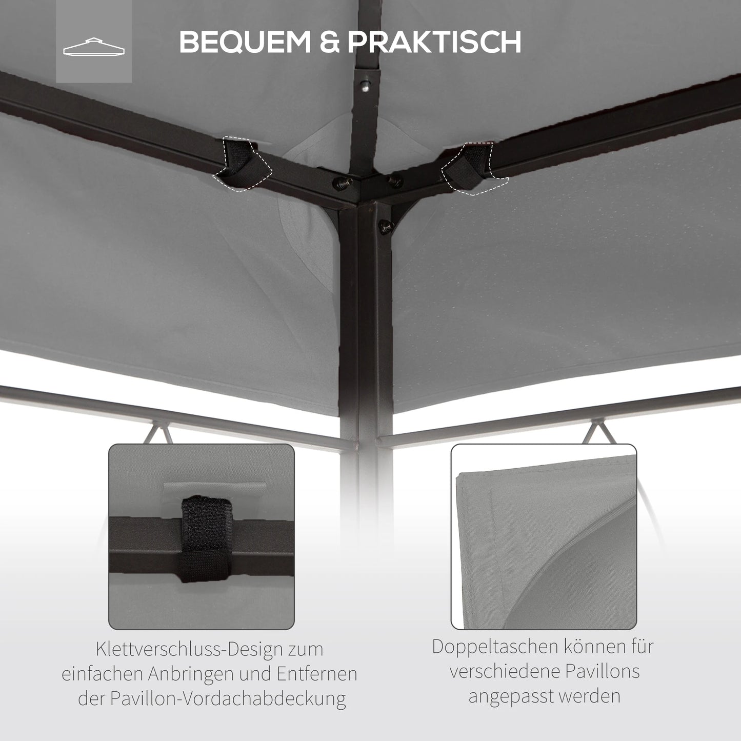 Toit de Remplacement Pavillon de Jardin 3x4m – Polyester 180g/m² Anti-UV | Outsunny