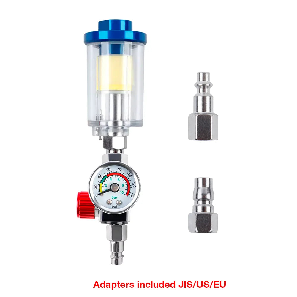 Séparateur Huile Eau 1/4" Régulateur Pression Air Compresseur Filtre Pistolet Peinture Adaptateur EU