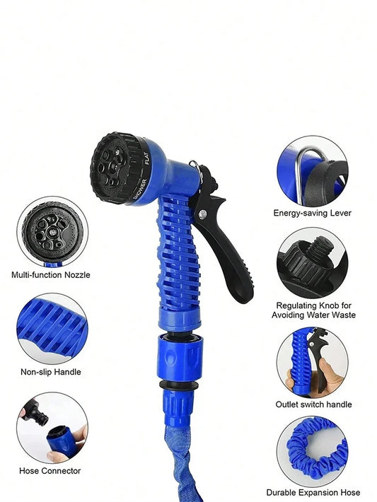 Tuyau d'Arrosage Extensible avec Pistolet Haute Pression 7 Modes
