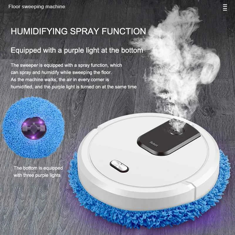 Robot Aspirateur Laveur Intelligent - Nettoyage Sec et Humide avec Spray