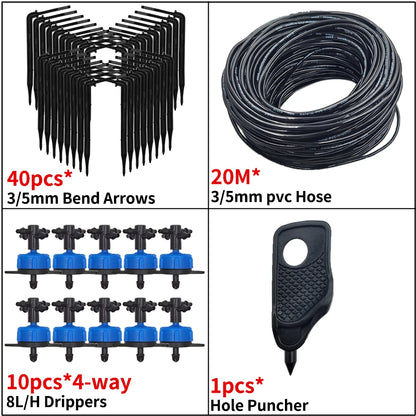 Kit d’Irrigation Goutte-à-Goutte 2 ou 4 Voies – Flèches Drip 3/5mm pour Pot, Jardin et Serre