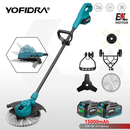Tondeuse électrique brushless Yofidra 10 pouces – 6000W, 58000 RPM, Compatible Makita 18V | Pliable